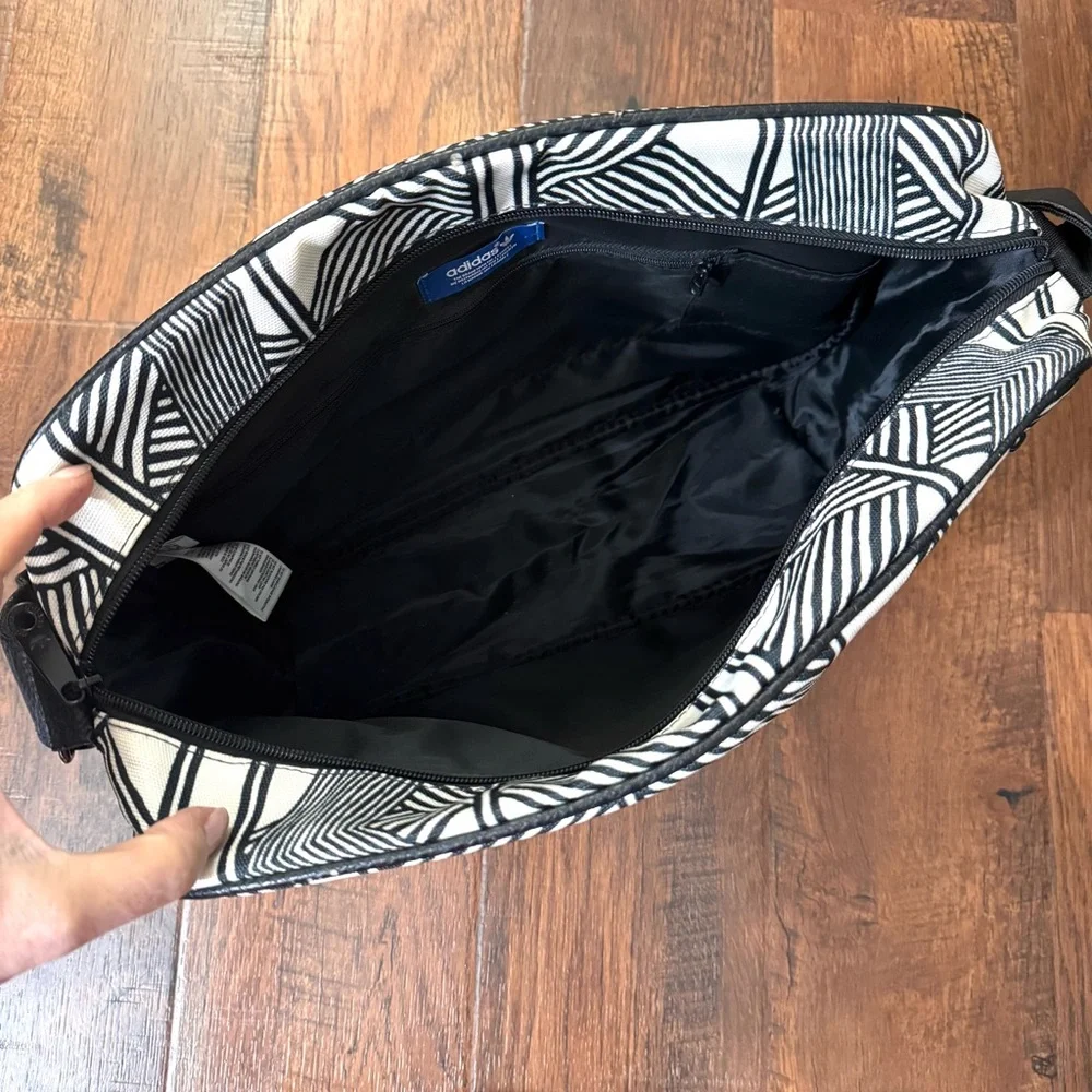 ADIDAS black & white tote/travel/airline RARE, Mexkumrex Aztec Pattern, unisex